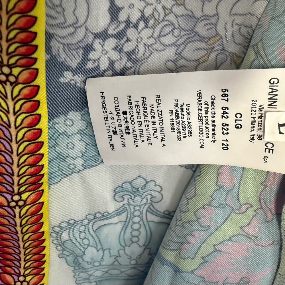Versace Blue and Yellow Floral Blouse